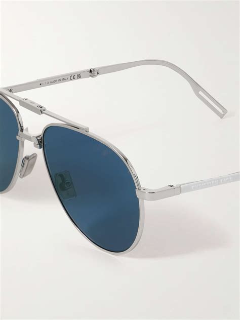 Occhiali da sole in metallo argentato stile aviator Dior90 A1U 